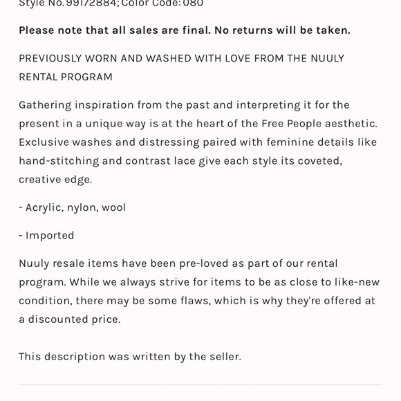 Free People Devon Crop Stripe Sweater Size Large NWOT - Picture 3 of 5